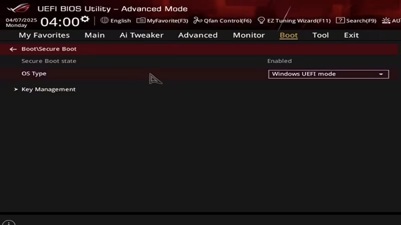 导航到启动选项卡