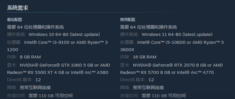 NBA 2K26系统配置要求