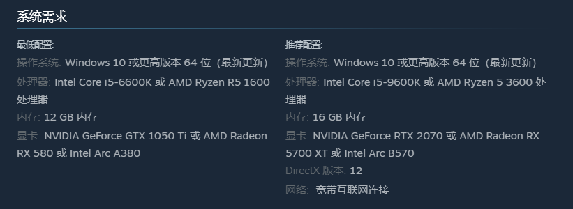 ARC Raiders游戏配置