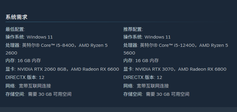 PUBG:黑域撤离游戏配置