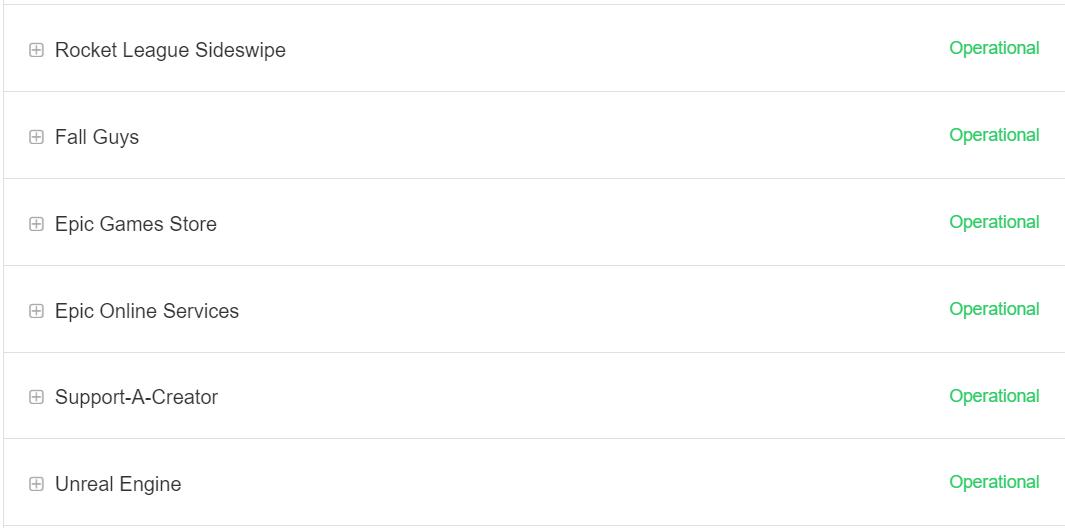 EPIC官方状态页面