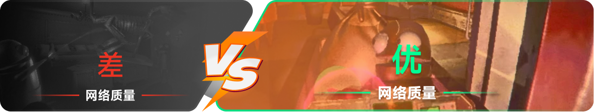 使用雷神加速器前后，游戏内网络质量对比