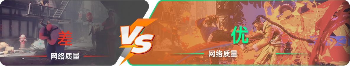 使用雷神加速器前后，游戏内网络质量对比