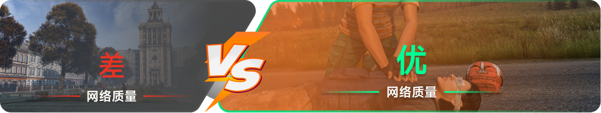 使用雷神加速器前后，游戏内网络质量对比