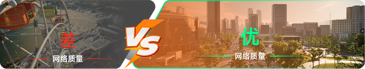 使用雷神加速器前后，游戏内网络质量对比