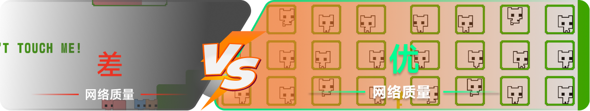 使用雷神加速器前后，游戏内网络质量对比