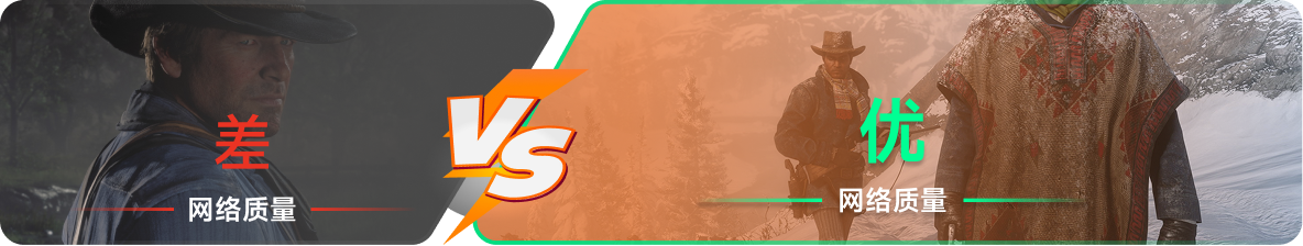 使用雷神加速器前后，游戏内网络质量对比