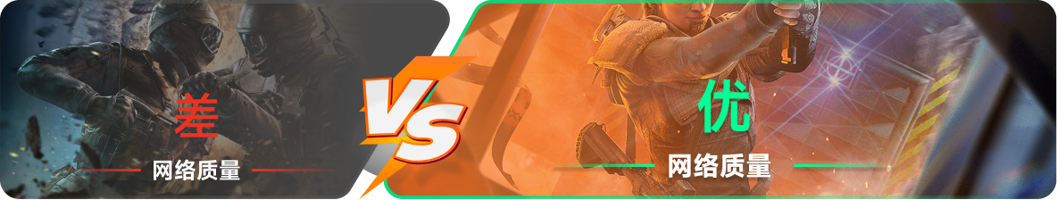 使用雷神加速器前后，游戏内网络质量对比