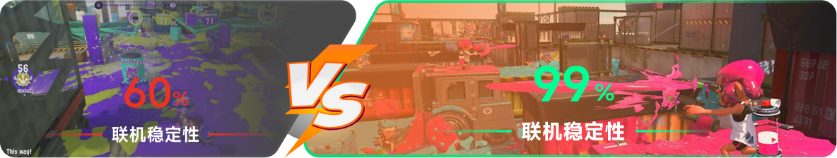 使用雷神加速器前后，斯普拉遁3联机稳定性对比
