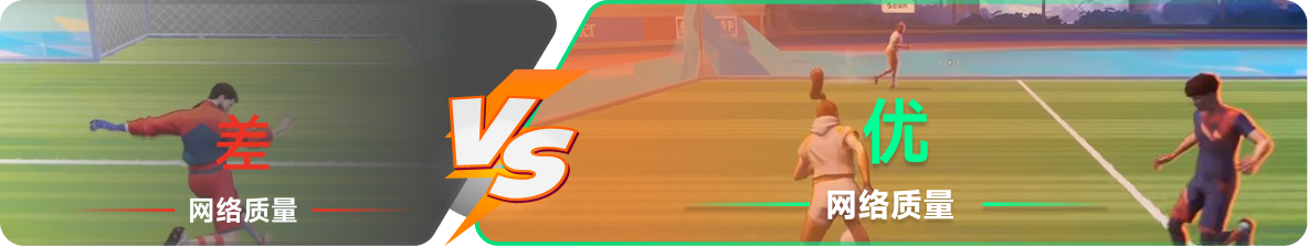 使用雷神加速器前后，游戏内网络质量对比