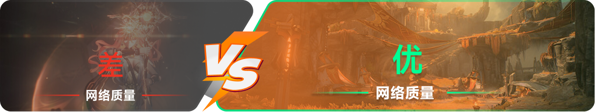 使用雷神加速器前后，游戏内网络质量对比