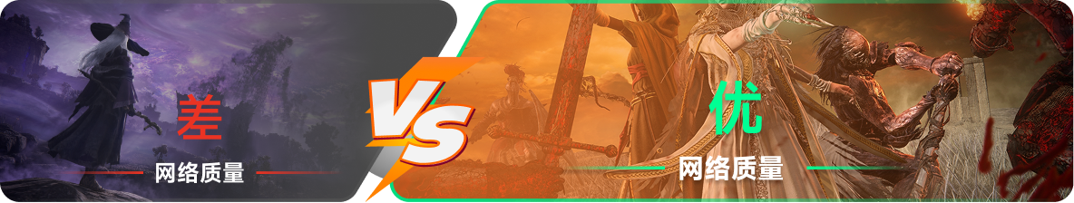 使用雷神加速器前后，游戏内网络质量对比