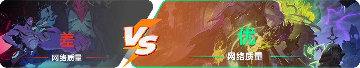使用雷神加速器前后，游戏内网络质量对比