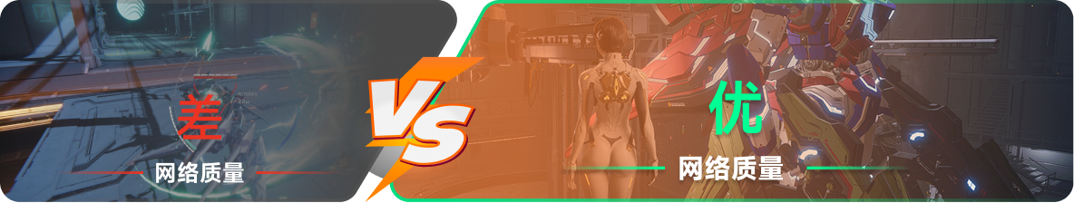 使用雷神加速器前后，游戏内网络质量对比