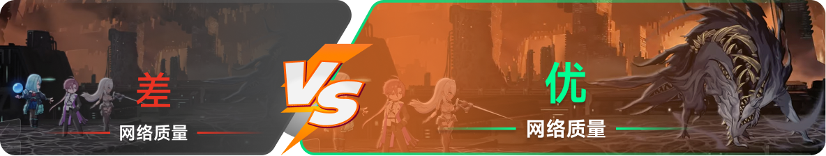 使用雷神加速器前后，游戏内网络质量对比
