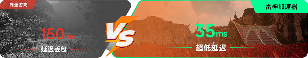 使用雷神加速器前后游戏内延迟对比