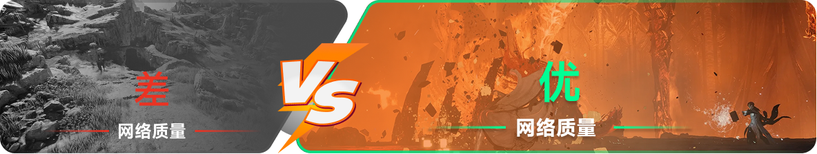 使用雷神加速器前后游戏内网络质量对比