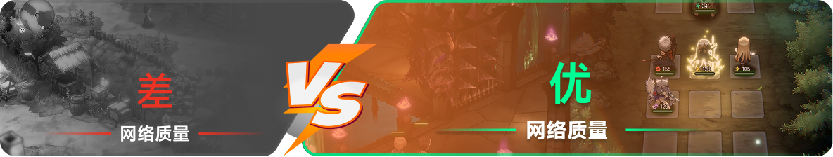 使用雷神加速器前后，游戏内网络质量对比