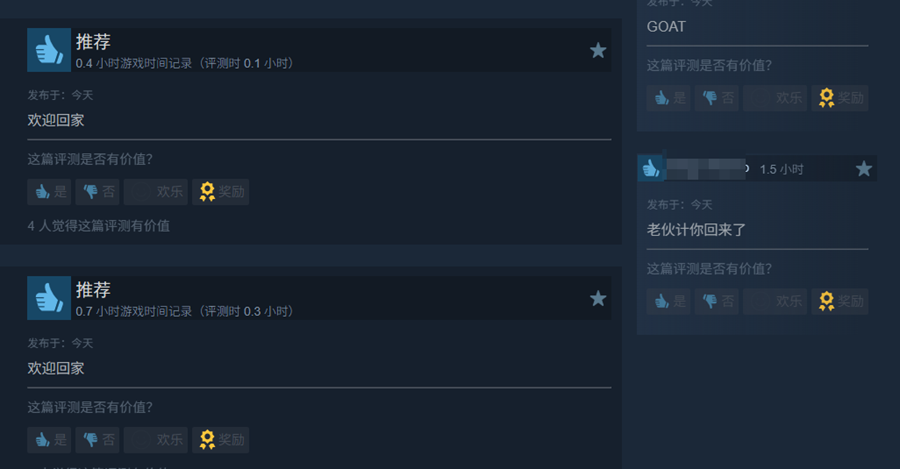 steam玩家留言评论